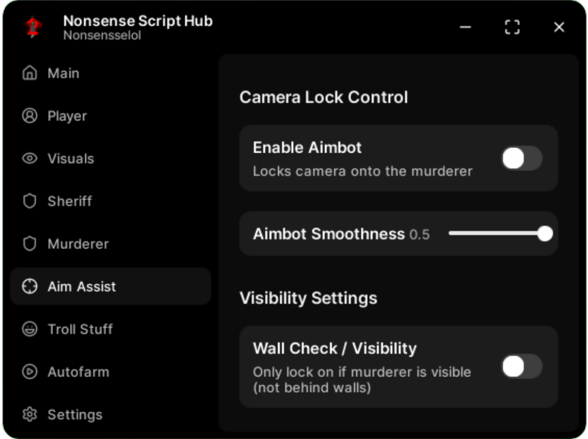 Aim assist interface